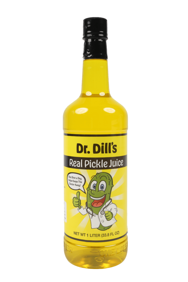A bottle of dr. Dill 's real pickle juice