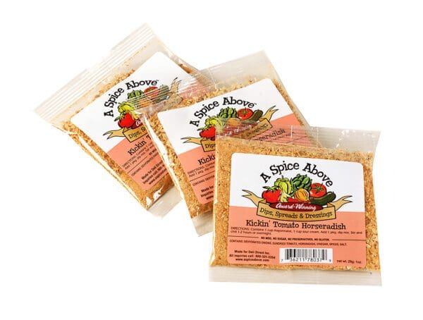 Three packages of a spice house rice meal.